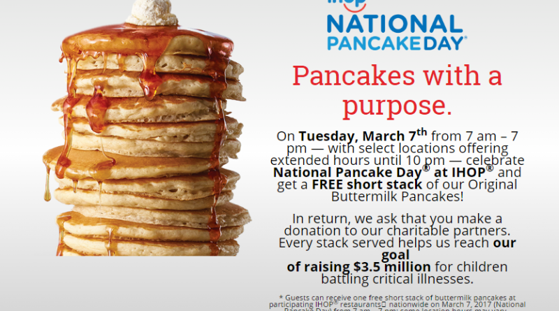 March 7 is National Pancake Day at IHOP – Framingham Source