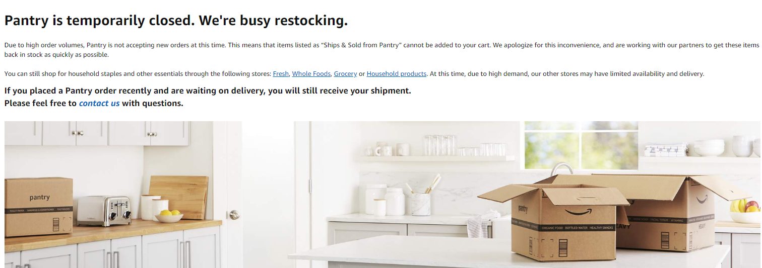 Amazon's Pantry Is Temporaily Closed Framingham Source