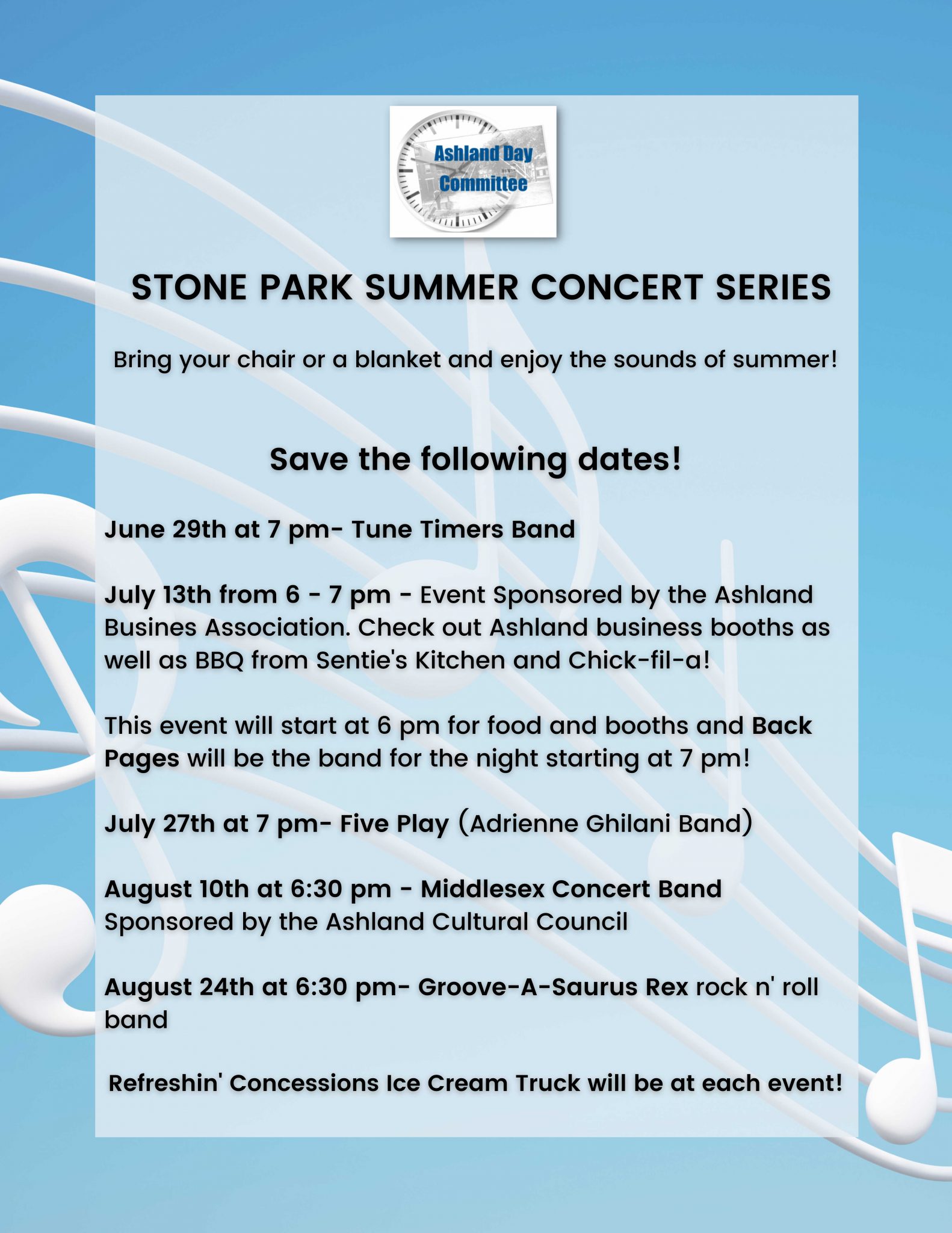 Ashland Summer Concert Series at Stone Park Framingham Source