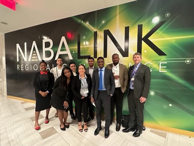 MassBay Community College NABA chapter members and faculty advisor Tom Niemi attend the NABA regional conference in Washington D.C., October 2023 (Photo/MassBay Community College).