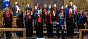 The A Cappella Singers, an adult chorus of sopranos and altos, at their December 2023 concert