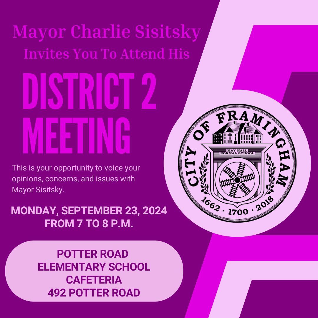 Mayor Sisitsky to Host District 2 Meeting