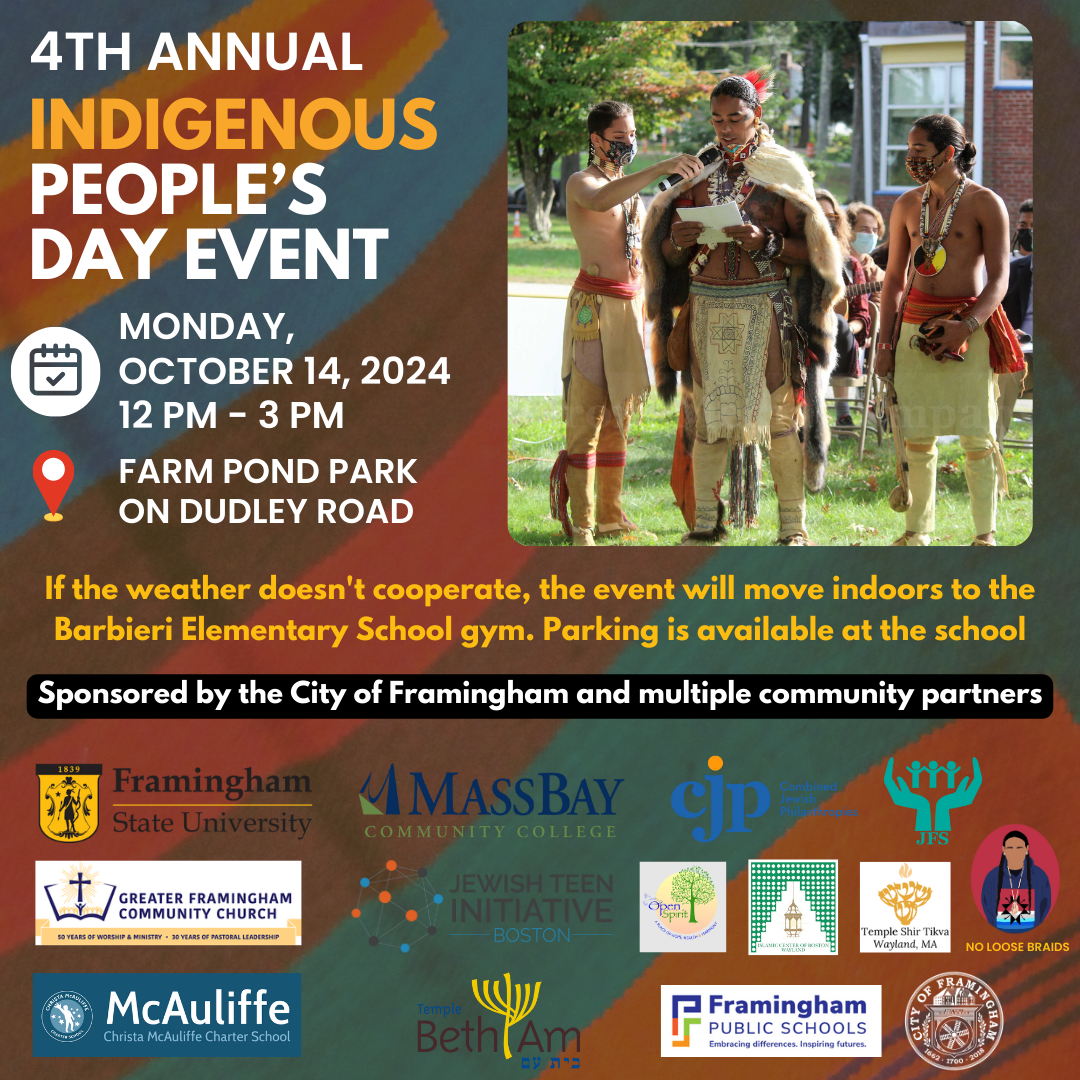 Framingham Community Invited to Indigenous People’s Day Celebration on