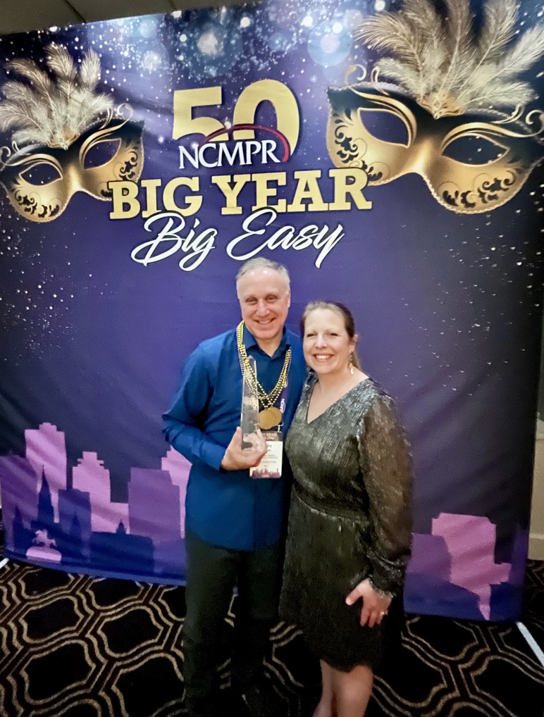 MassBay Community College’s Marketing and Communications Department was recognized by the National Council for Marketing and Public Relations National Conference in New Orleans, LA. From left to right, Jeremy Solomon and Liz Cooper, New Orleans, LA, March 2025 (Photo/ MassBay Community College)