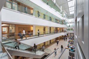 The atrium of Hemenway Laboratories 